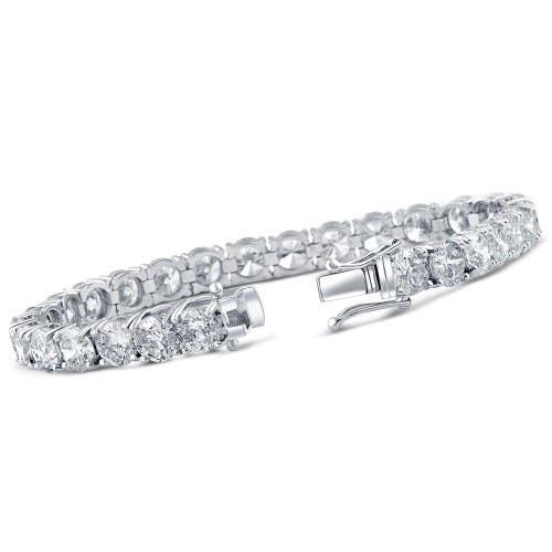 Bliss Diamond 26.94ct Tw Round Diamond 7" Tennis Bracelet 14k Gold Lab Grown In 14k White Gold