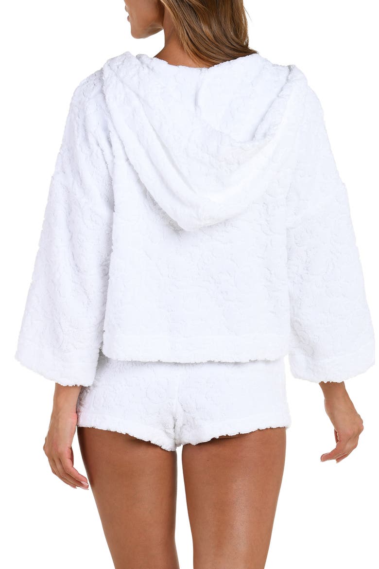 Lee Ornate Crop Terry Cover-Up Hoodie, Alternate, color, WHITE