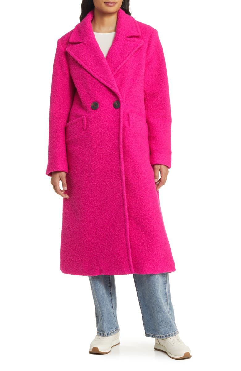 BCBGeneration Longline Coat, Main, color, Bright Pink