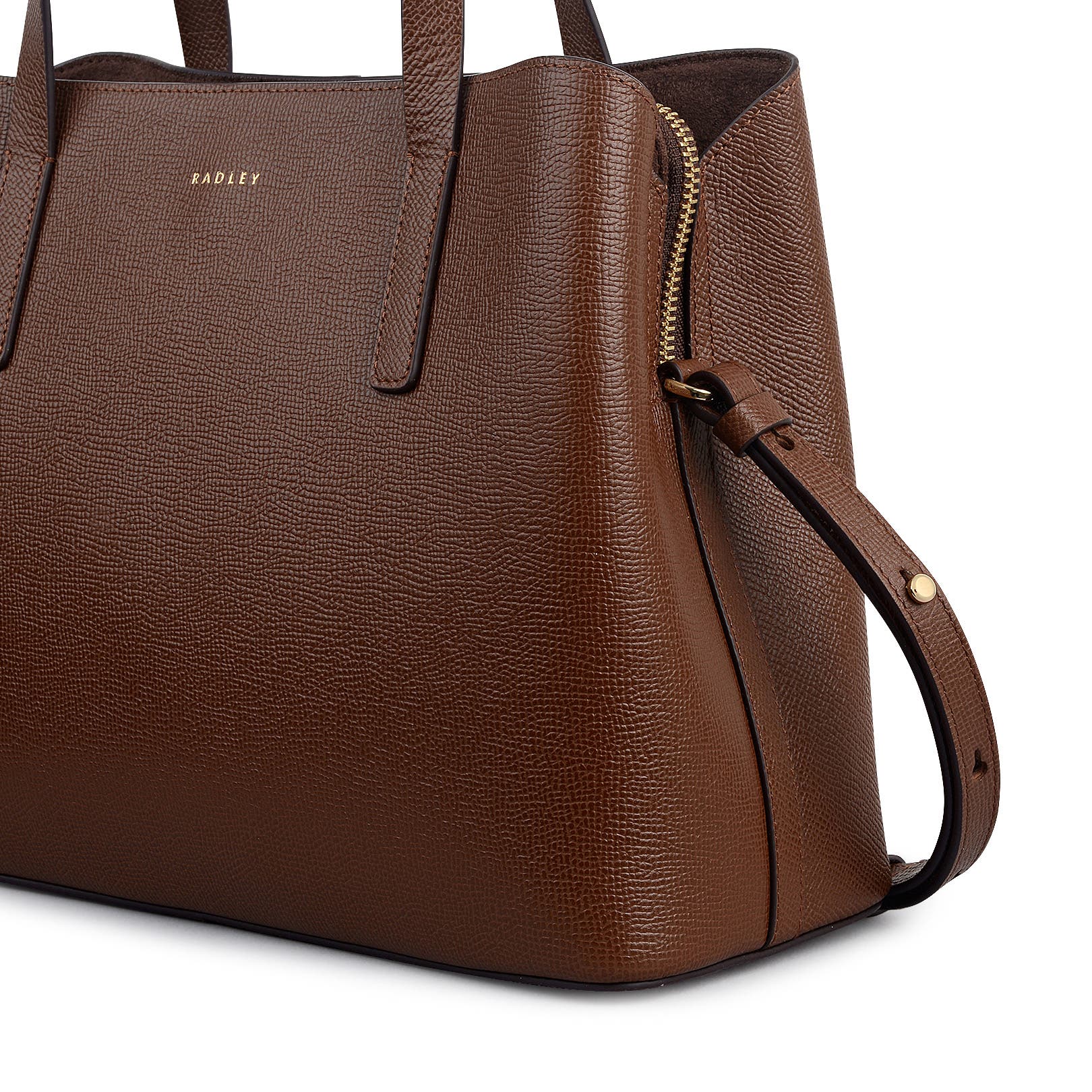 Radley Dukes Place - Texure Medium Ziptop Satchel Bag, Alternate, color, Chocolate