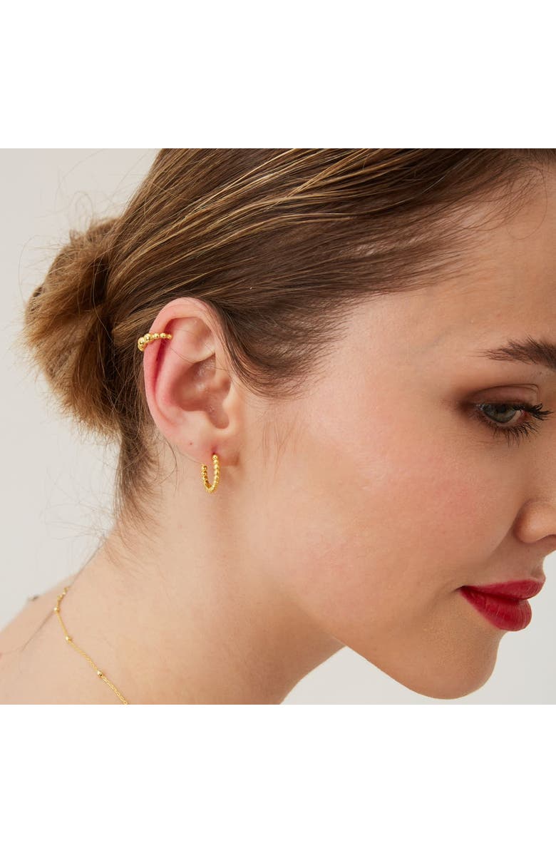 Spero London Bead Hoop Sterling Silver Earring, Alternate, color, Gold