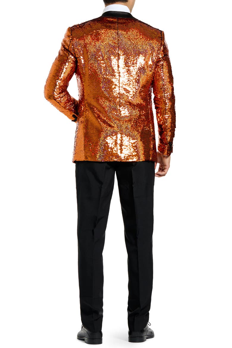 Sapphire Sequin Two-Piece Tuxedo & Bow Tie, Alternate, color, GOLD