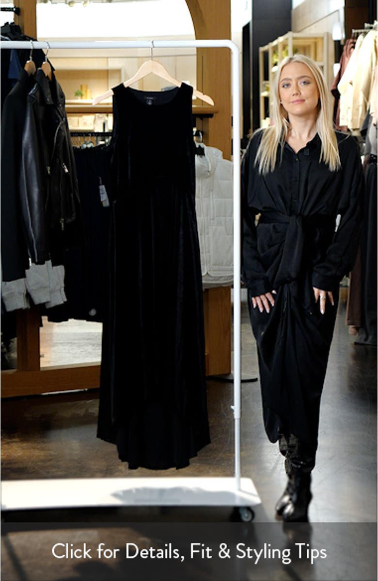 Sleeveless High-Low Velvet Maxi Dress, sales video thumbnail