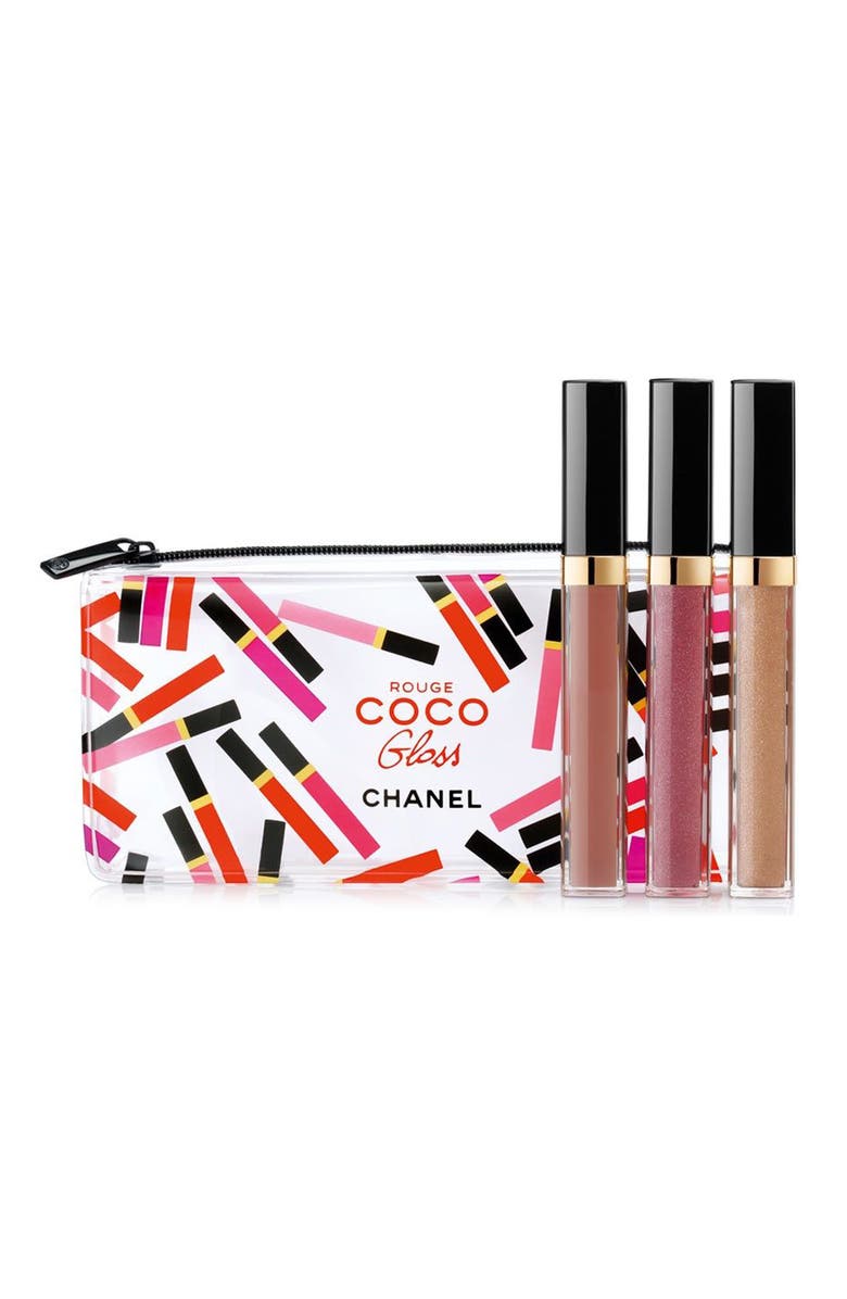 CHANEL NUDE MOOD ROUGE COCO GLOSS <br />Moisturizing Glossimer Trio, Main, color, 