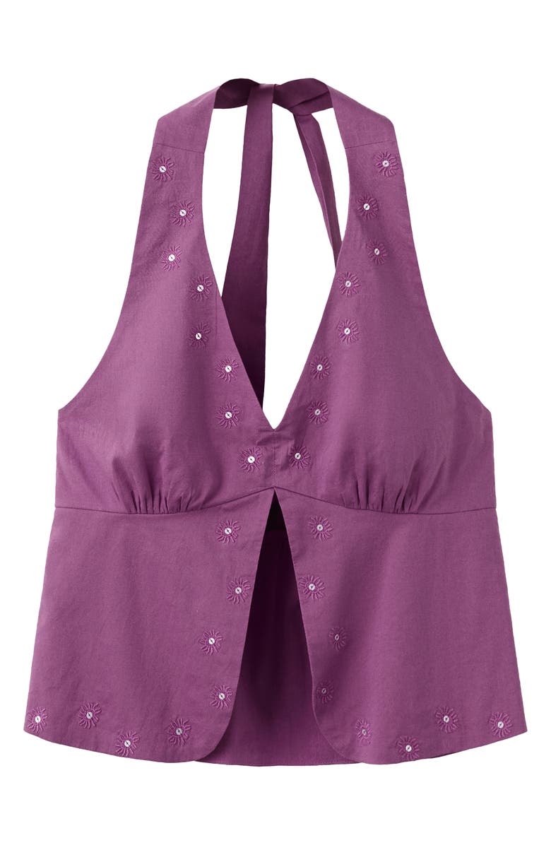 MANGO TEEN Embroidered Halter Top, Main, color,