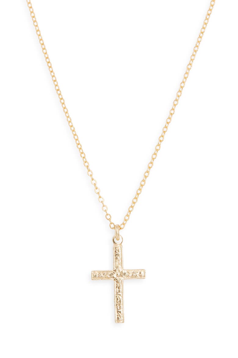 Levi Cross Pendant Necklace, Main, color, GOLD