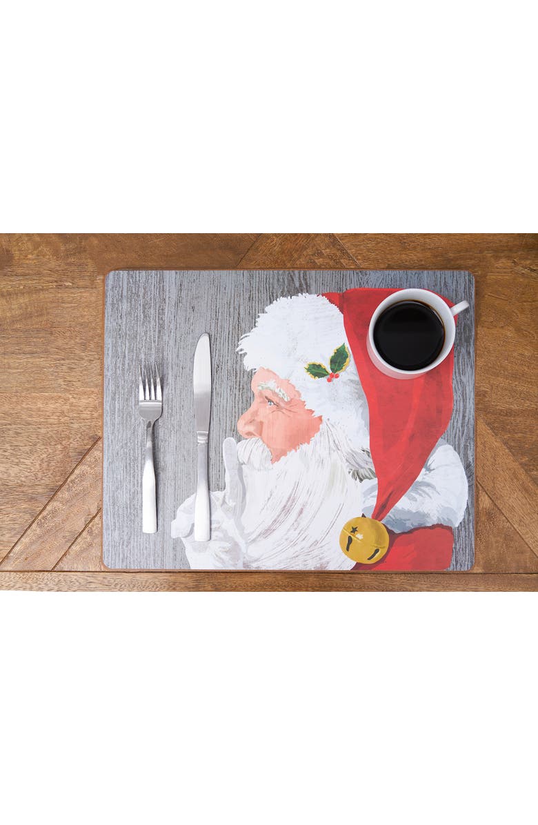 C&F Home Santa Hardboard Placemat, Set of 6, 13" x 16", Alternate, color, Red