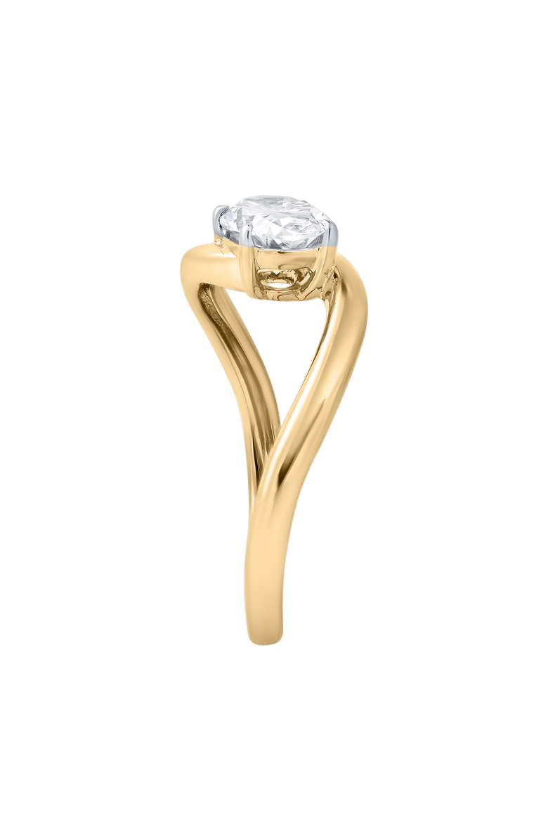 Lilian 1 Ct Oval Lab Grown Diamond Engagement Ring, Alternate, color, 14K Yellow Gold