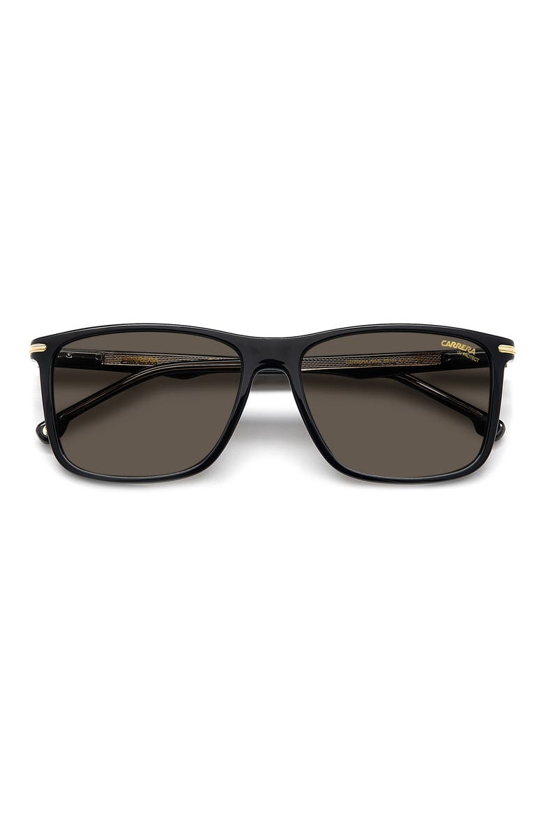 298/S 57mm Rectangle Sunglasses, Alternate, color, BLACK