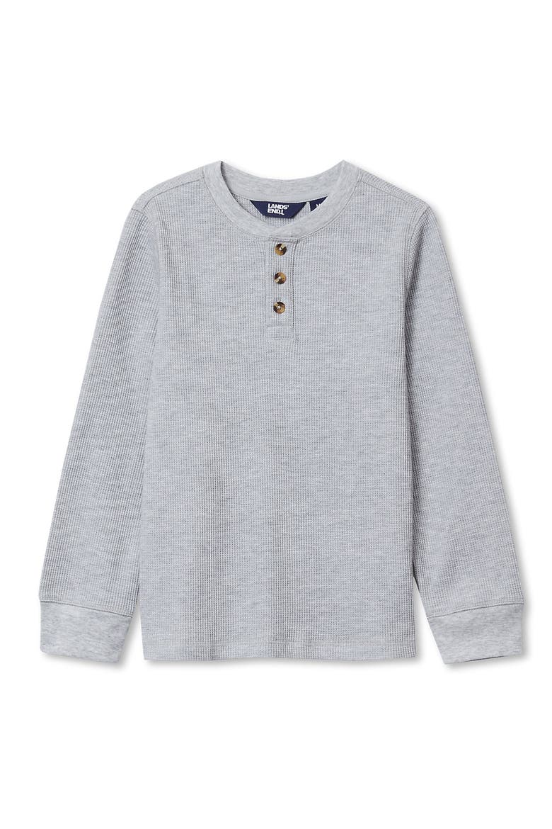 Boys Long Sleeve Thermal Henley, Main, color, Gray Heather