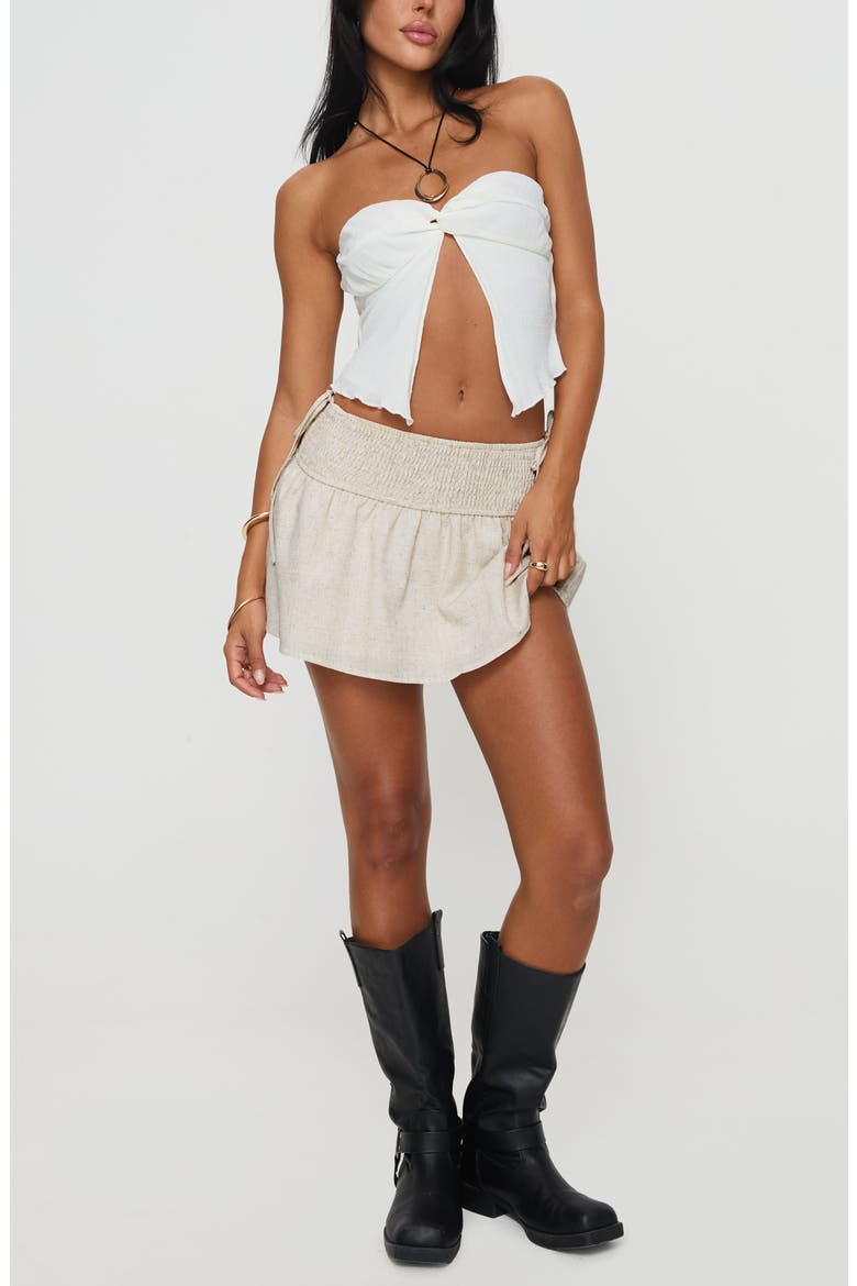 Arroyo Smocked Waist Miniskirt, Alternate, color, MEDIUM BEIGE