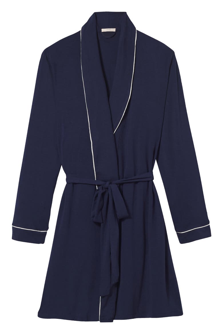 Gisele Classic Robe, Alternate, color, NAVY/ IVORY