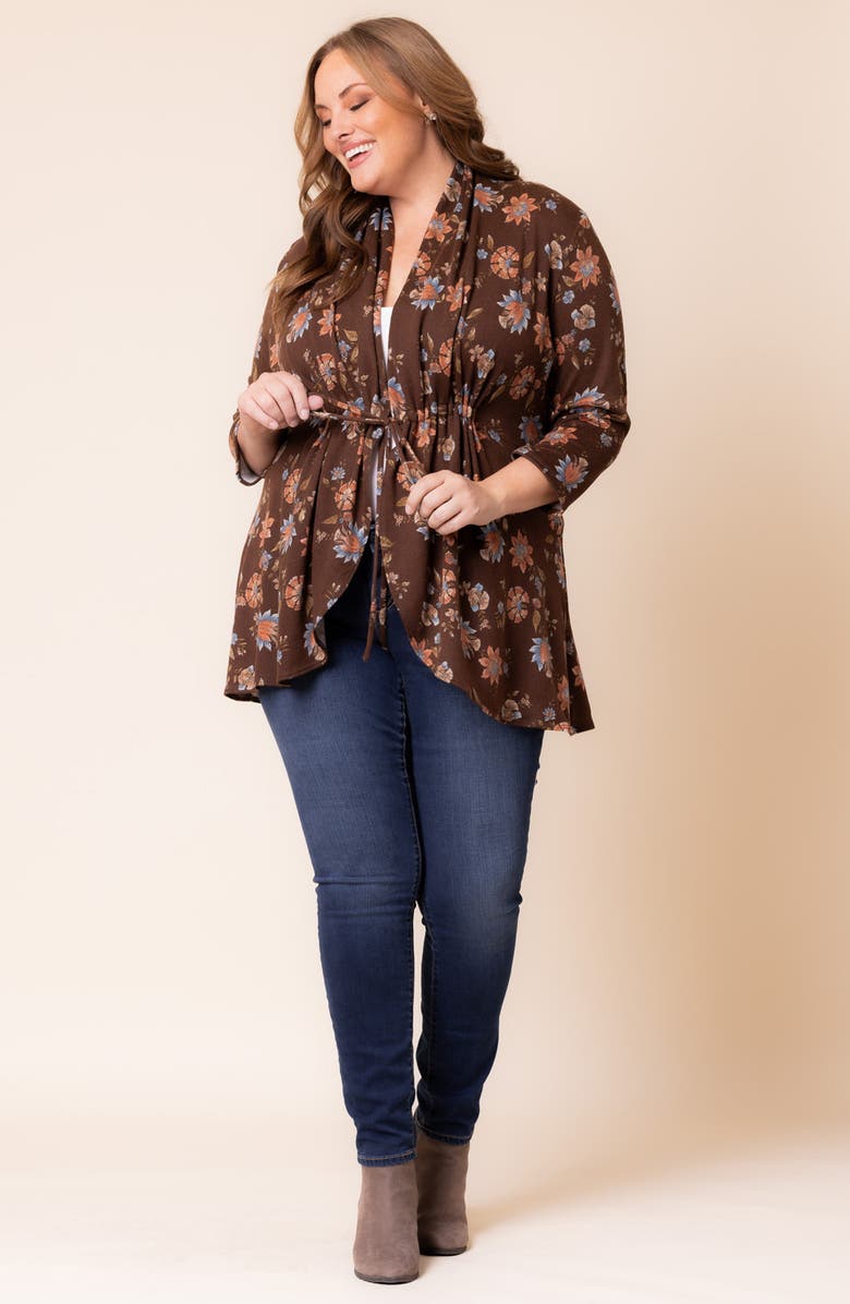 Kiyonna Lori Print Tunic Jacket, Alternate, color, 