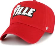 '47 Men's '47 Red Louisville Cardinals Clean Up Adjustable Hat