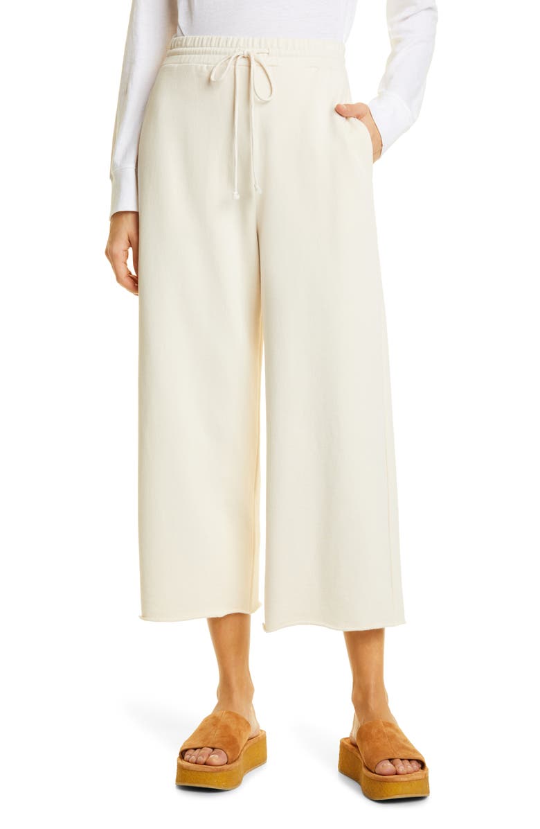 Vince Wide Leg Crop Cotton Sweatpants, Main, color, 