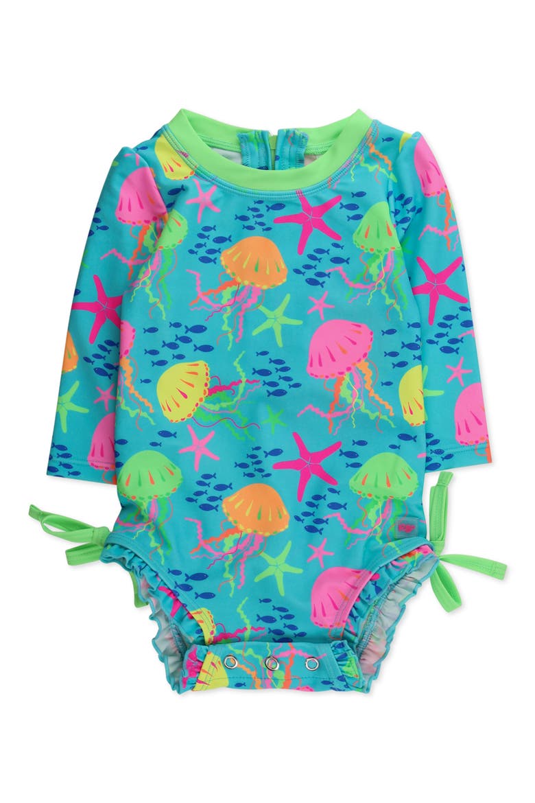 Kids' Jelly Time Long Sleeve One-Piece Rashguard Swimsuit, Main, color, BLUE