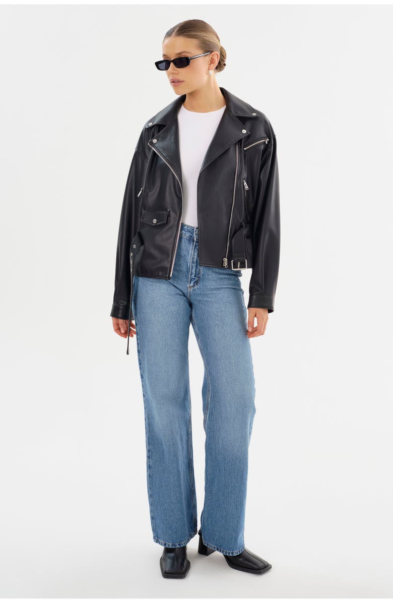 LAMARQUE Shelia | Faux Leather Biker Jacket, Alternate, color, Black