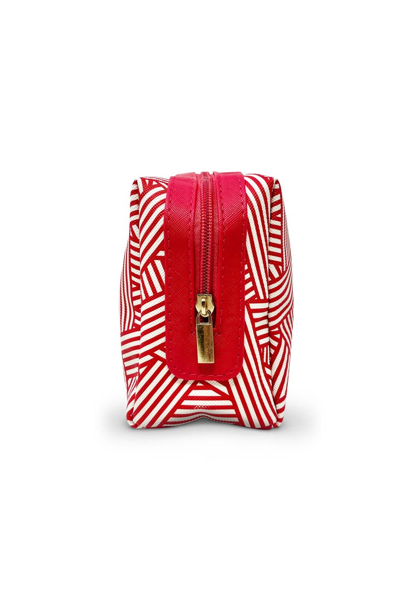 Scarlet Stripe Cosmetic & Travel Bag, Alternate, color, Red