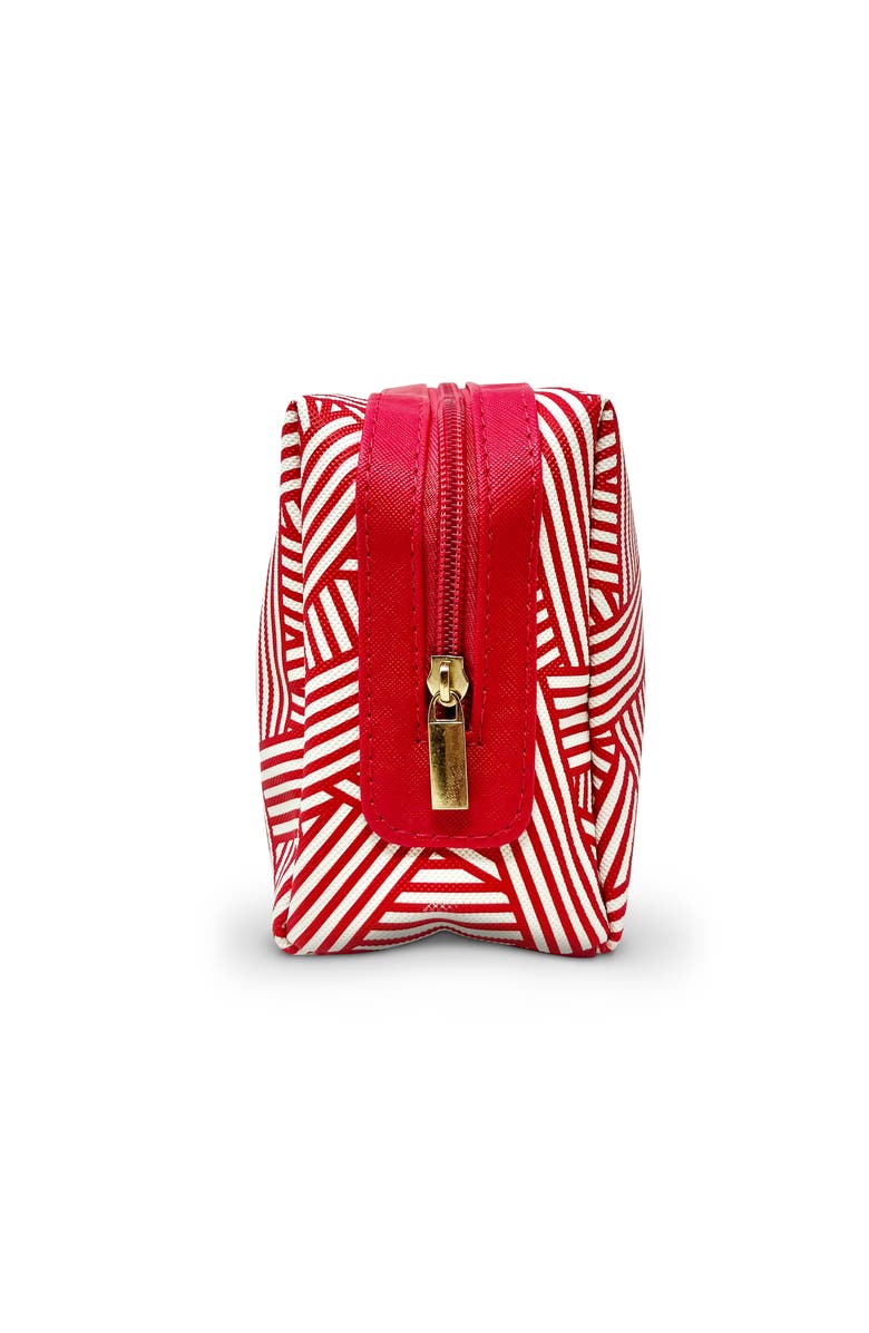 Youzey Scarlet Stripe Cosmetic & Travel Bag, Alternate, color, Red