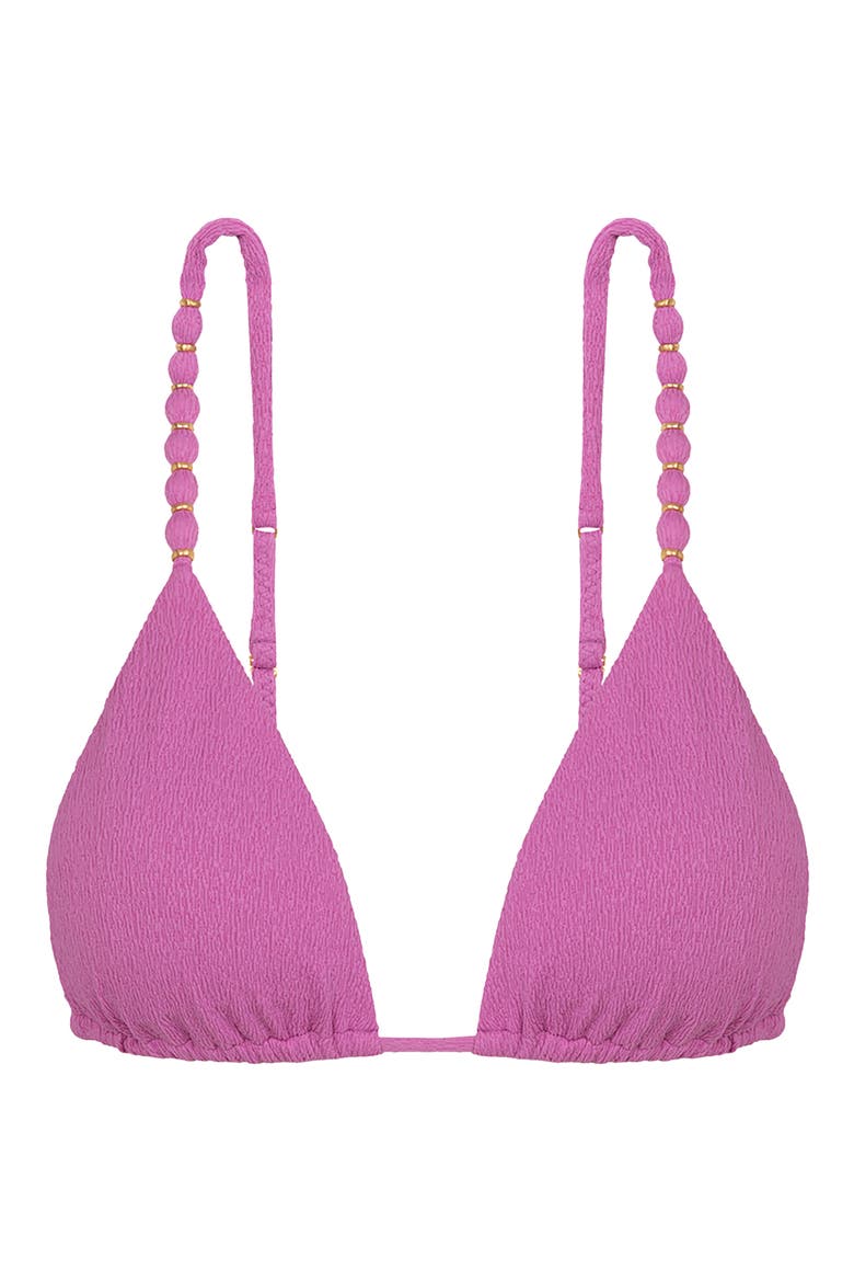 Beaded Triangle Bikini Top, Alternate, color, PINK