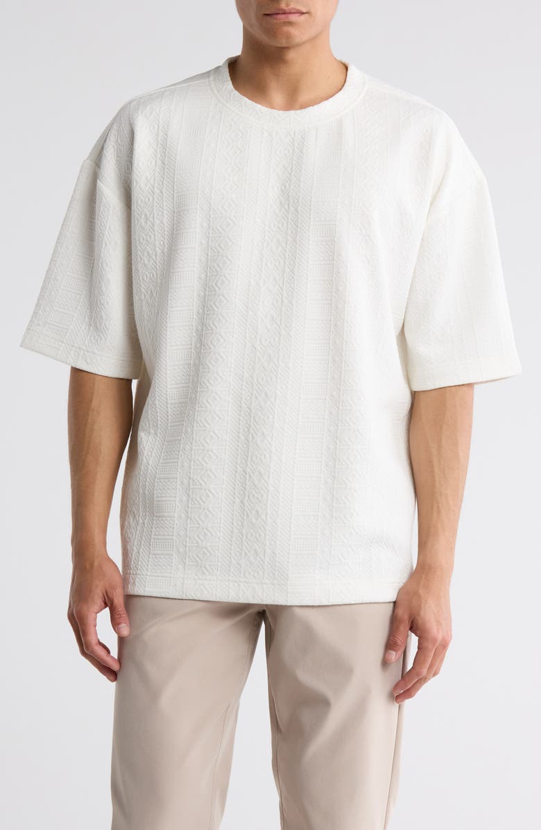 FLEECE FACTORY Geometric Jacquard T-Shirt, Main, color,