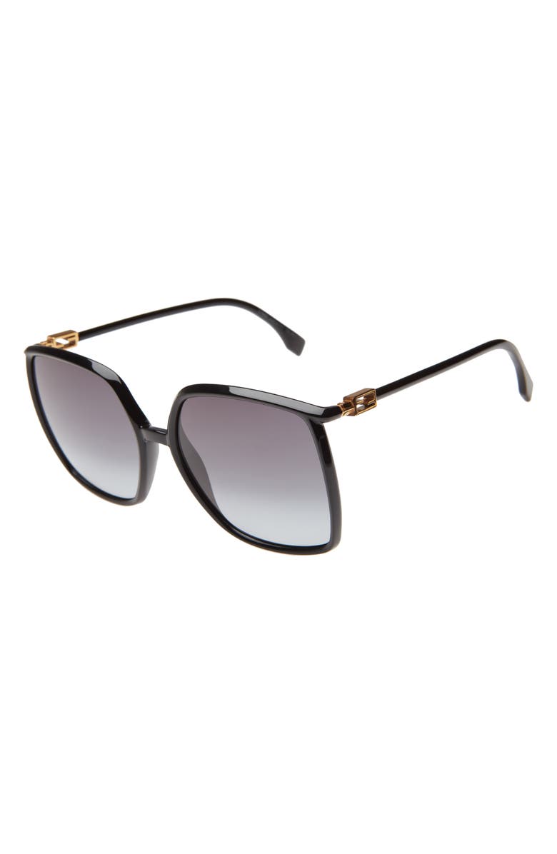 Fendi 60mm Rectangle Sunglasses, Alternate, color,