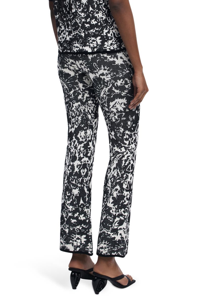 Desigual Geo Print Straight Leg Pants, Alternate, color, Black