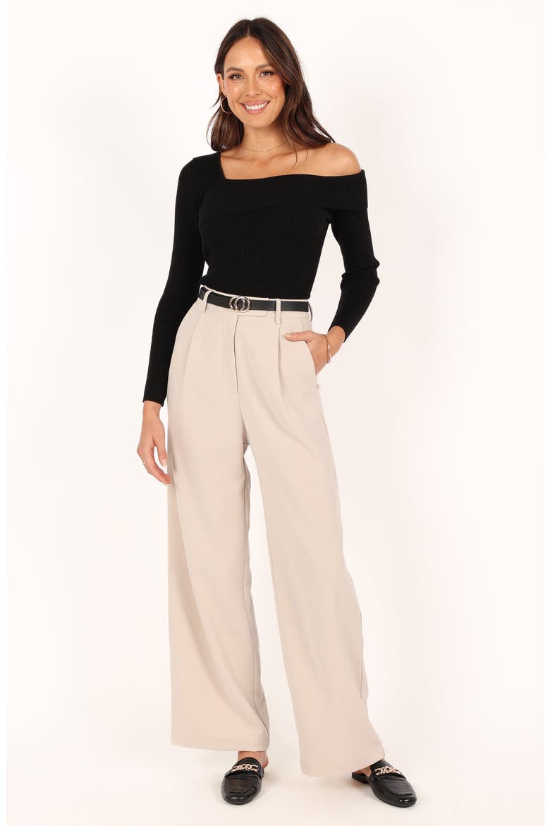 Aleena One-Shoulder Rib Sweater, Alternate, color, BLACK