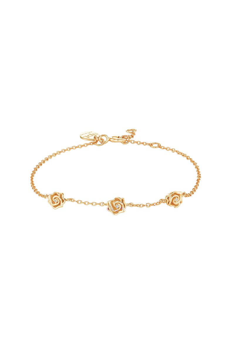 Rosie Diamond Bracelet | 3 natural diamonds | 925 Sterling Silver | Bracelet on Chain | 6.1 - 6.5 - 6.9 in | Yellow 18k-Gold Plated, Main, color, Yellow 18k Gold Plated