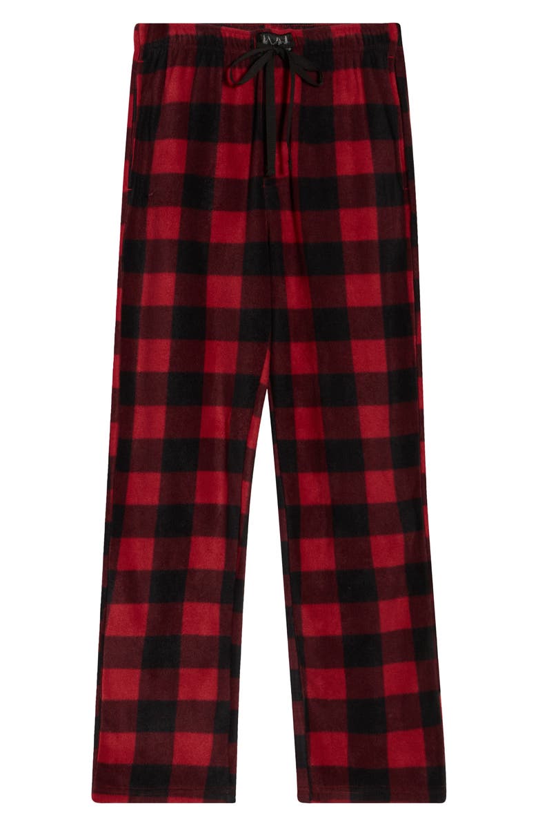 Lucky Brand Buffalo Plaid Dual Fleece Pajama Pants, Alternate, color, Chili Pepper Print