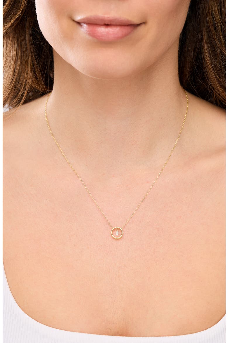 18K Gold Liora Natural Dancing Diamond Circle Pendant Necklace, Alternate, color, 18K YELLOW GOLD