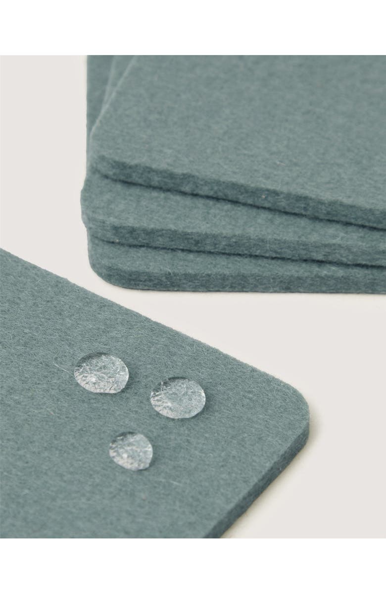 Graf Lantz Bierfilzl Merino Wool Square Coaster Solid 4 Pack, Alternate, color, Spruce