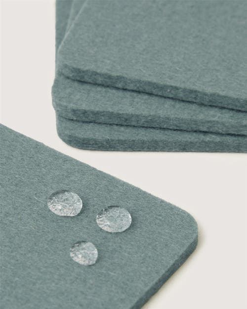 Graf & Lantz Graf Lantz Bierfilzl Merino Wool Square Coaster Solid 4 Pack In Blue