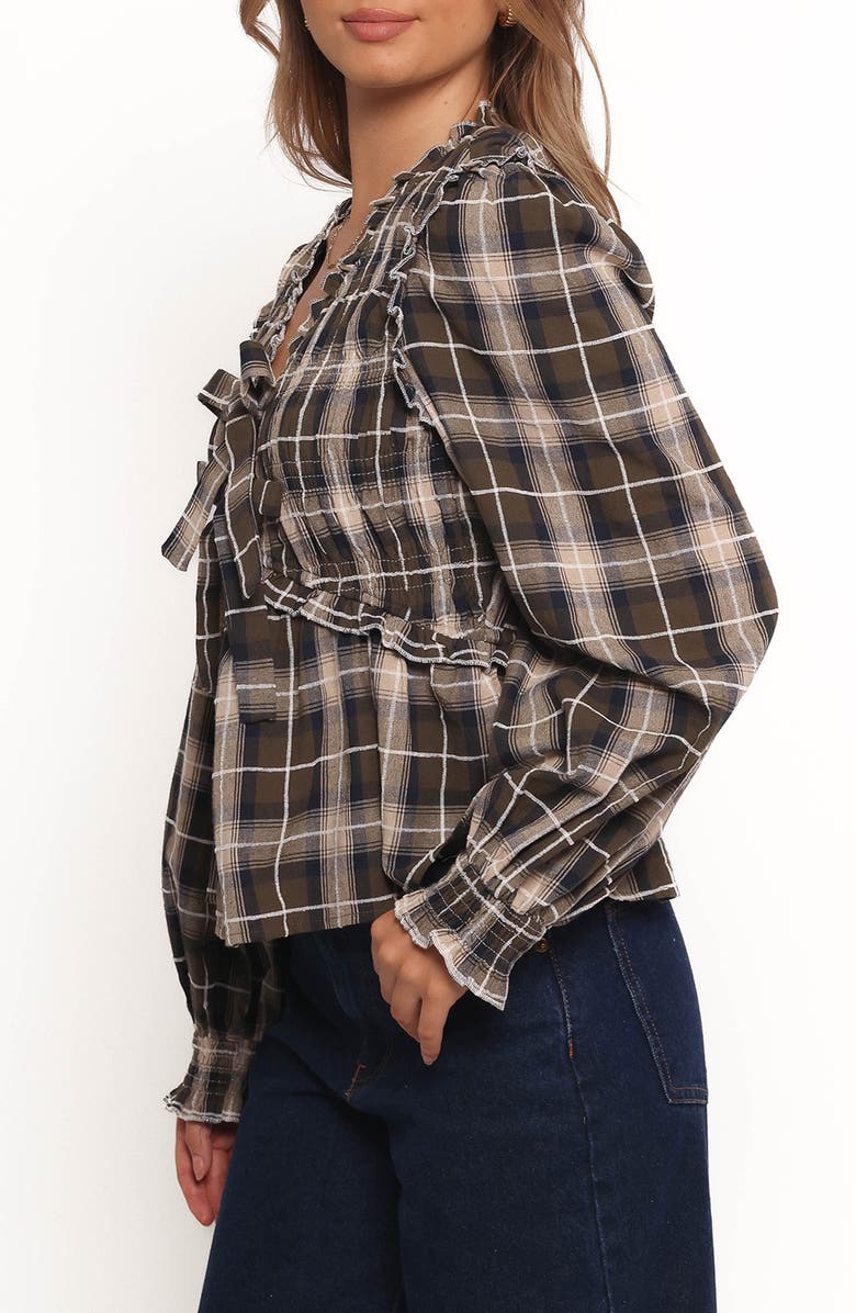 Petal & Pup Grayson Tie Front Plaid Top, Alternate, color, 