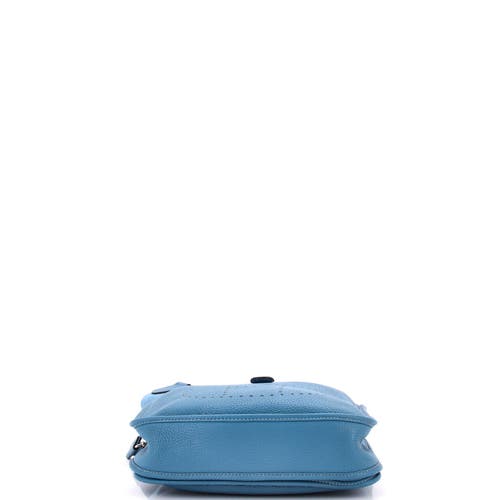Pre-owned Hermes Hermes Evelyne Bag Gen Iii Clemence Pm In Blue