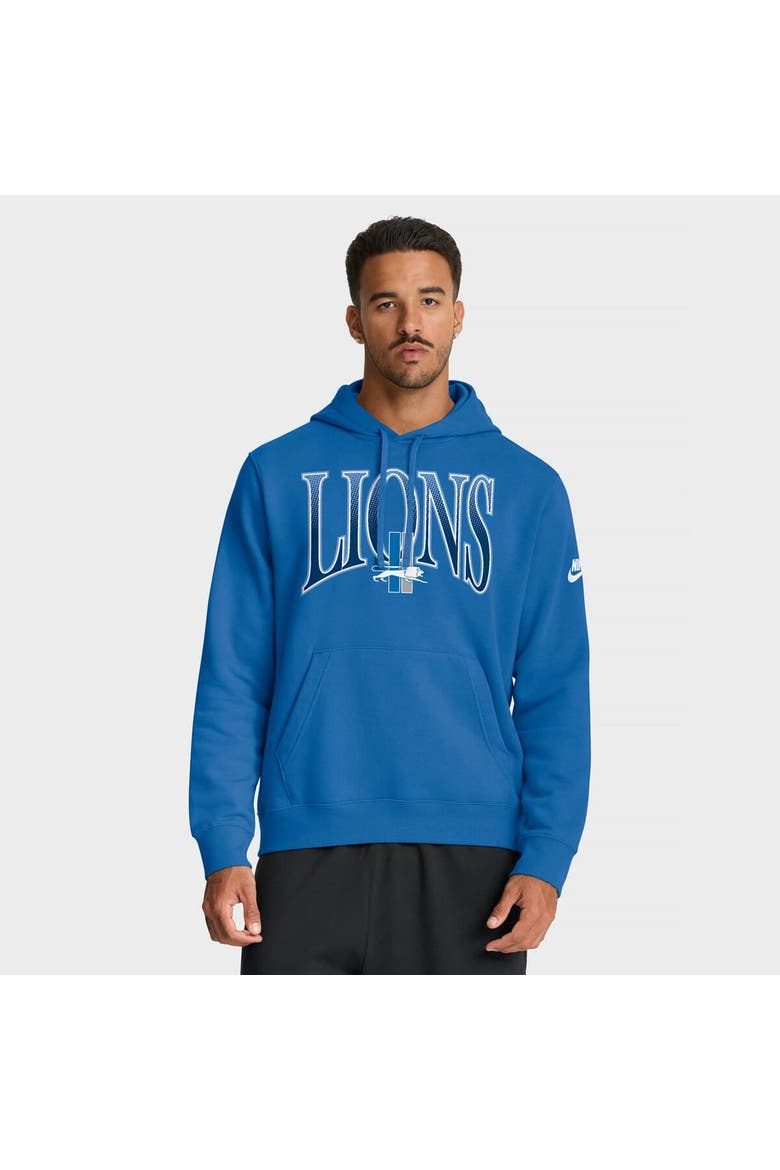 Men's Nike Blue Detroit Lions Full Blitz Club Fleece Pullover Hoodie, Main, color, Blue
