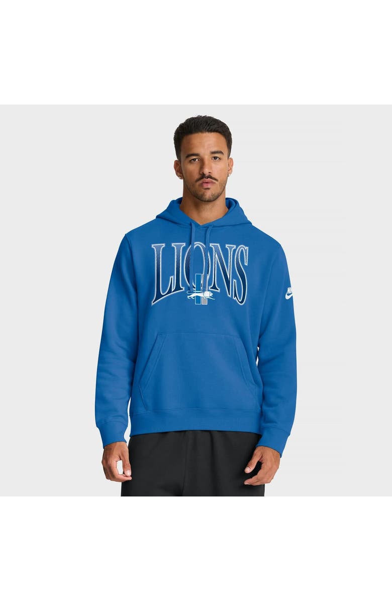 Nike Men's Nike Blue Detroit Lions Full Blitz Club Fleece Pullover Hoodie, Main, color, Blue