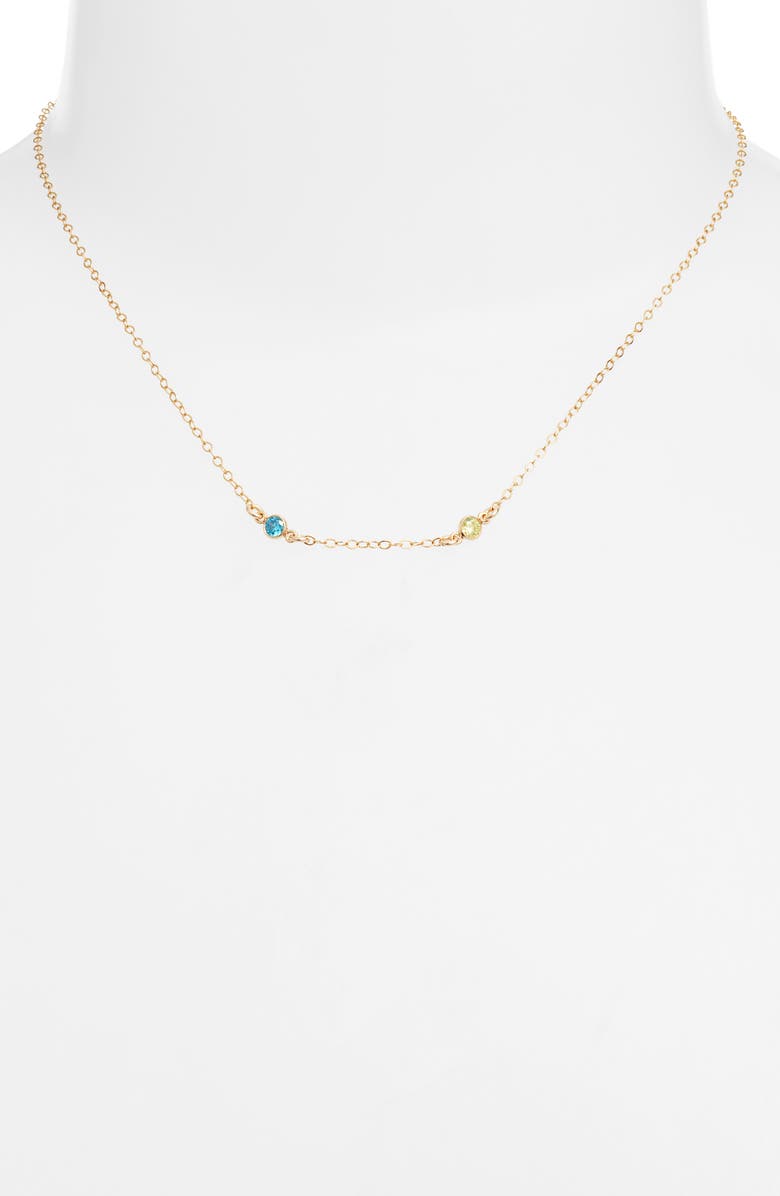 Set & Stones Multibirthstone Station Necklace, Alternate, color, Gold / 2 Charms