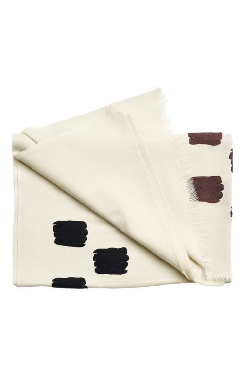 Dahlia Hand Embroidered Hand Woven Scarf