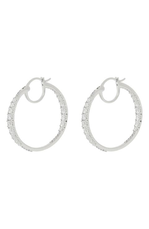 Liz Cubic Zirconia Inside Out Hoop Earrings
