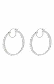 Nadri Liz Cubic Zirconia Inside Out Hoop Earrings