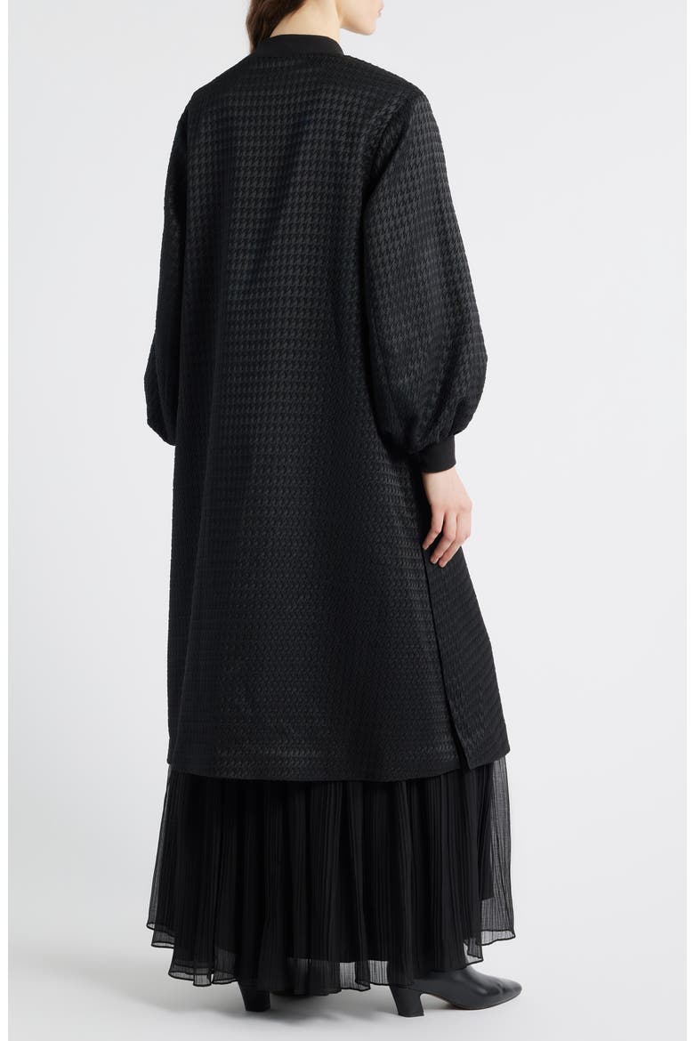 Cameron Balloon Sleeve Wool Blend Long Coat, Alternate, color, BLACK