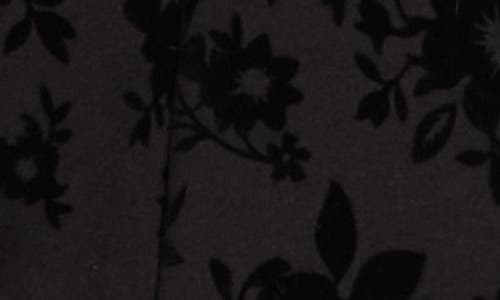 Nicole Miller Floral Flocked Ponte Blazer In Black