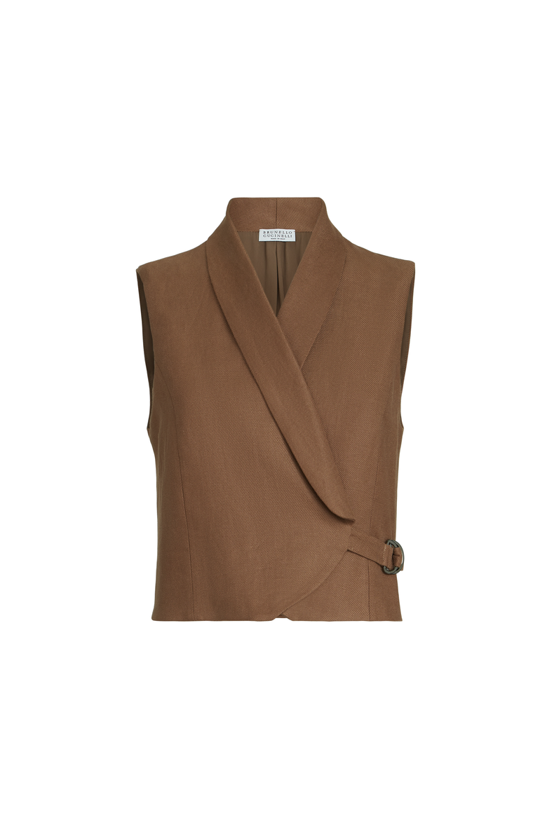 Linen diagonal vest, Alternate, color, Mou