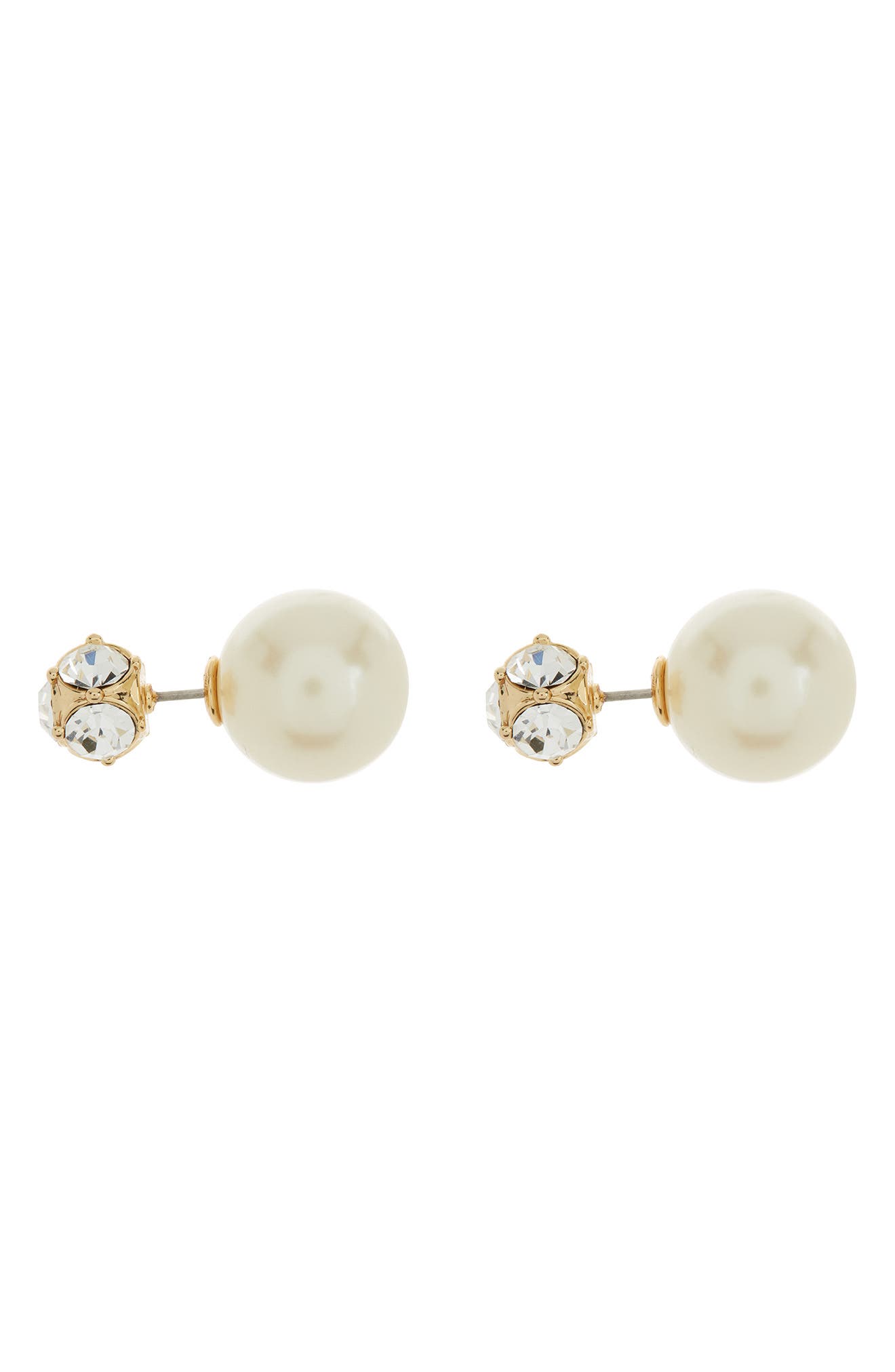 Kate Spade New York crystal ball & imitation pearl reversible stud earrings
