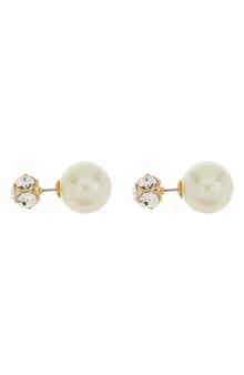 Kate Spade New York crystal ball & imitation pearl reversible stud earrings