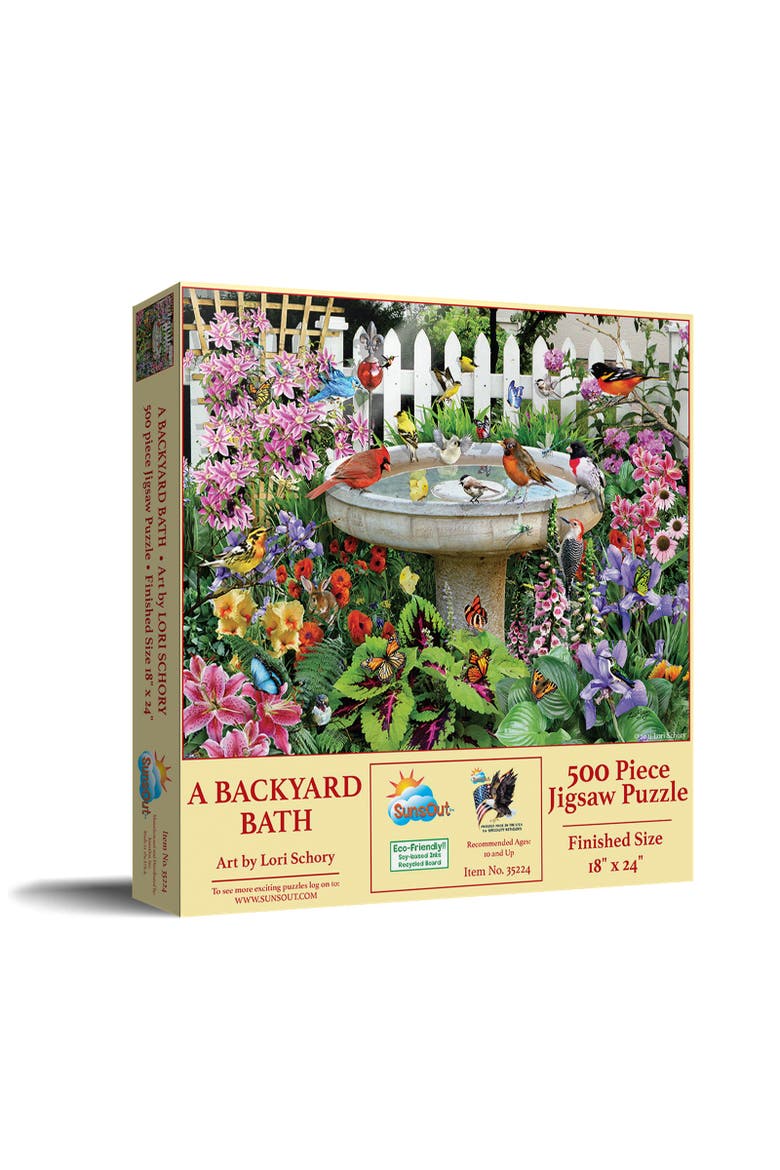 A Backyard Bath 500 piece Jigsaw Puzzle for Adults, Main, color, Multicolor