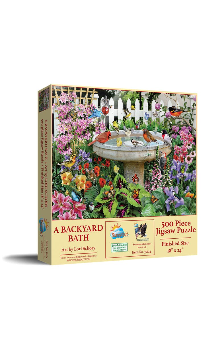 Sunsout A Backyard Bath 500 piece Jigsaw Puzzle for Adults, Main, color, Multicolor