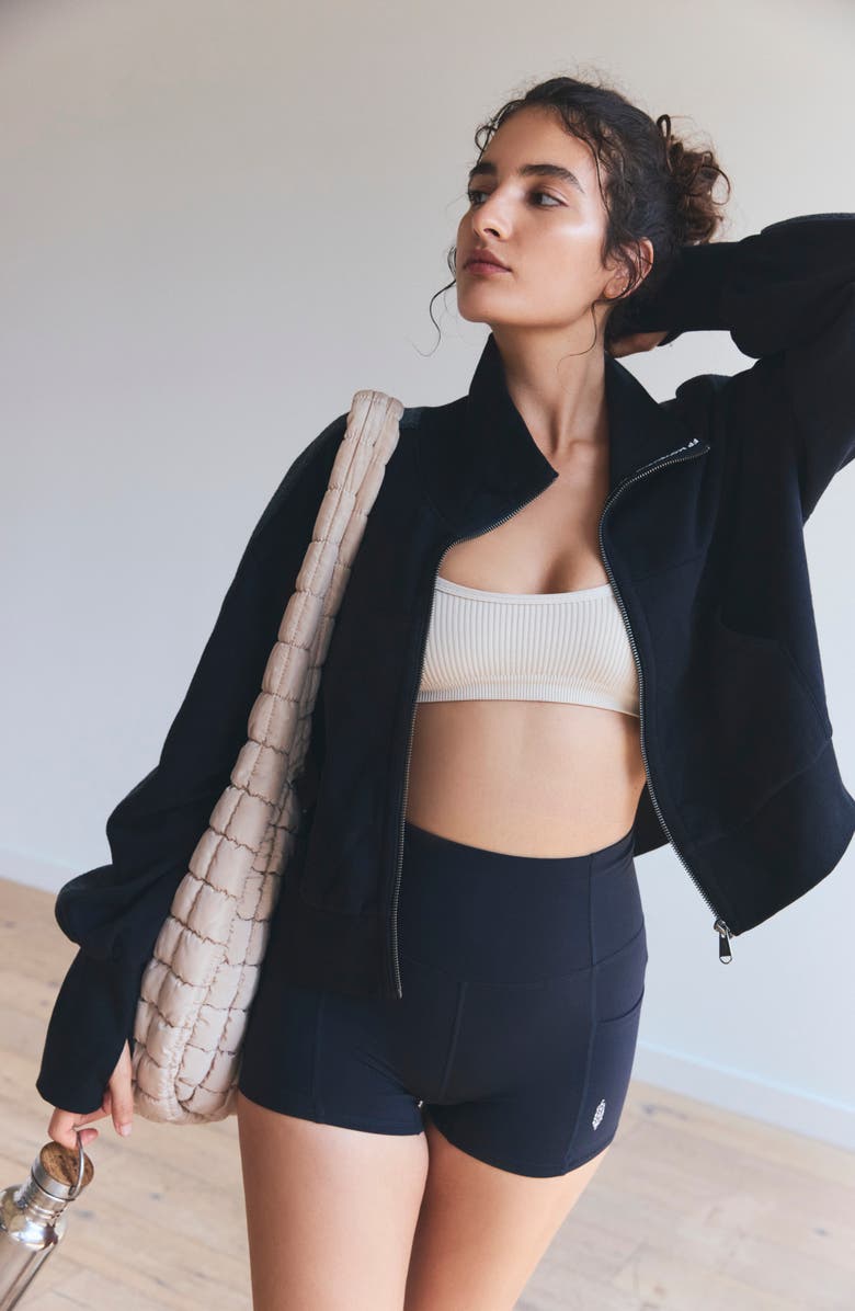 Free People FP Movement High Jump Oversize Zip-Up Jacket, Alternate, color,