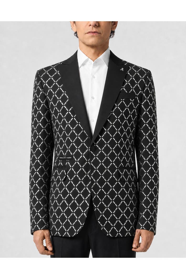 Blazer All-over Strass Baguettes Men, Main, color, black